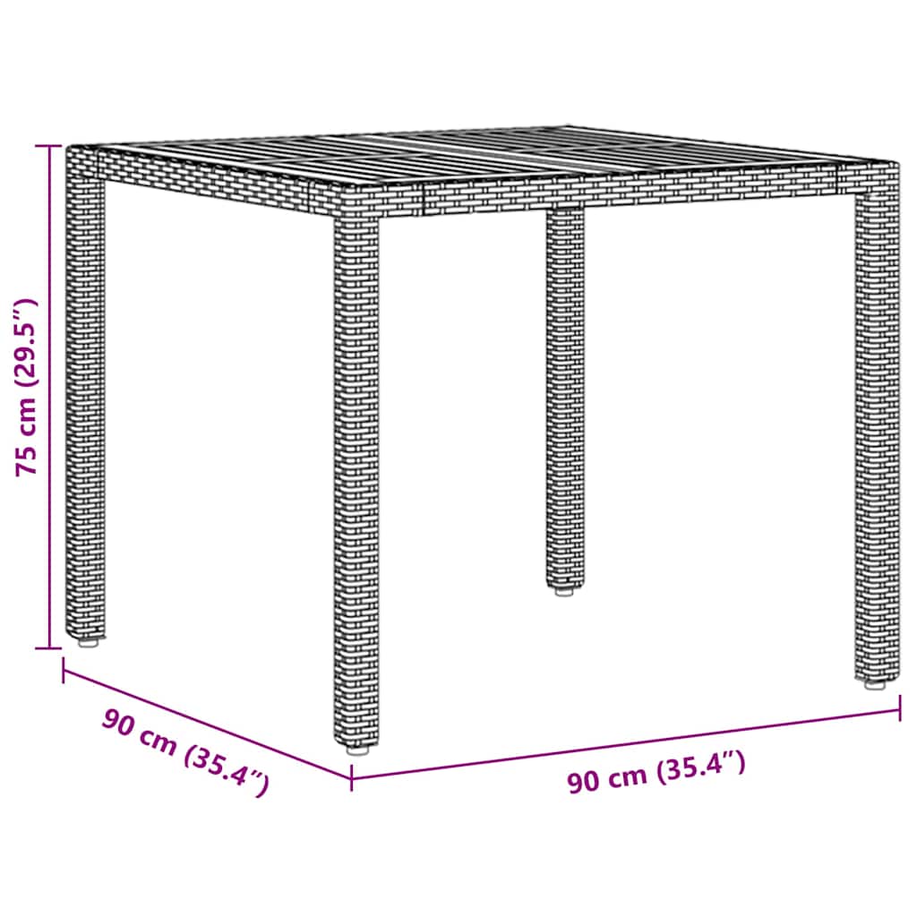 Hage Spisegruppe 3 pcs Svart Poly rattan