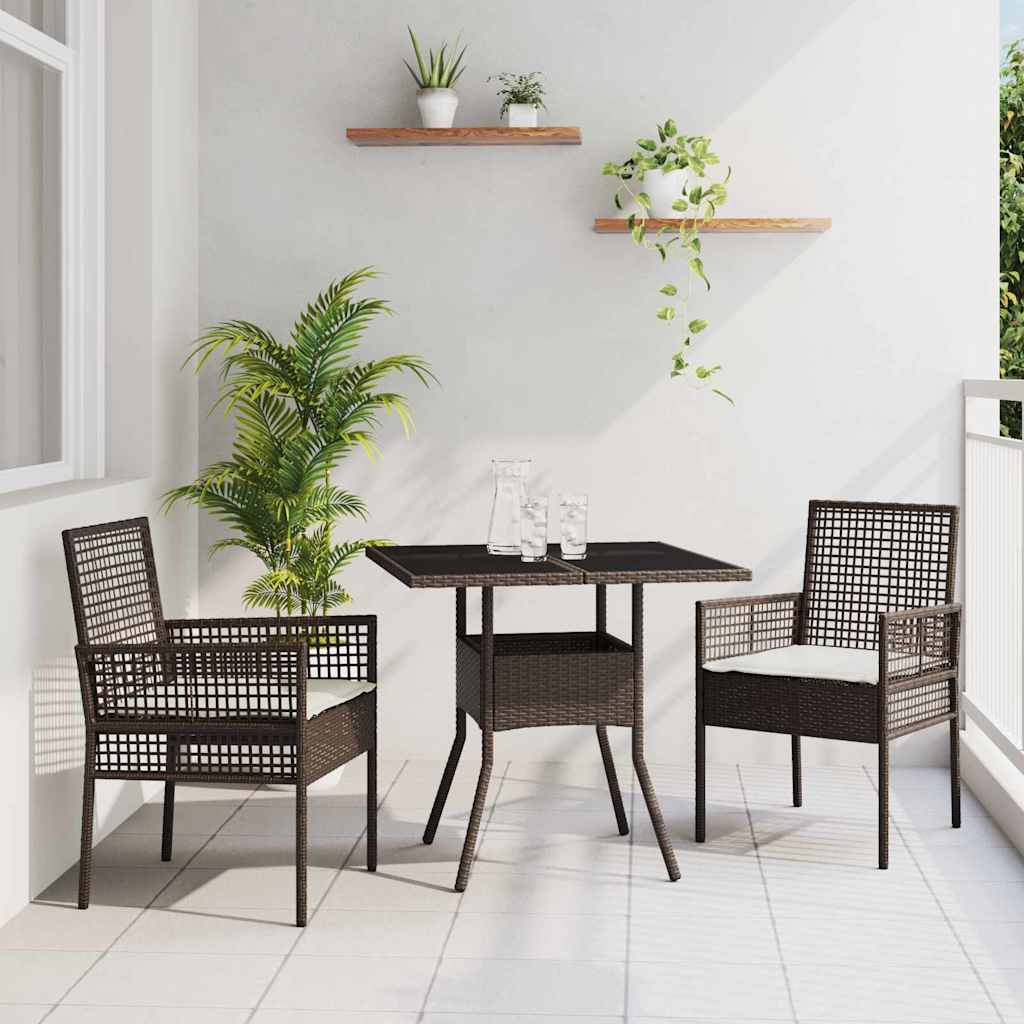 Hage Spisegruppe 3 pcs Brun Poly rattan