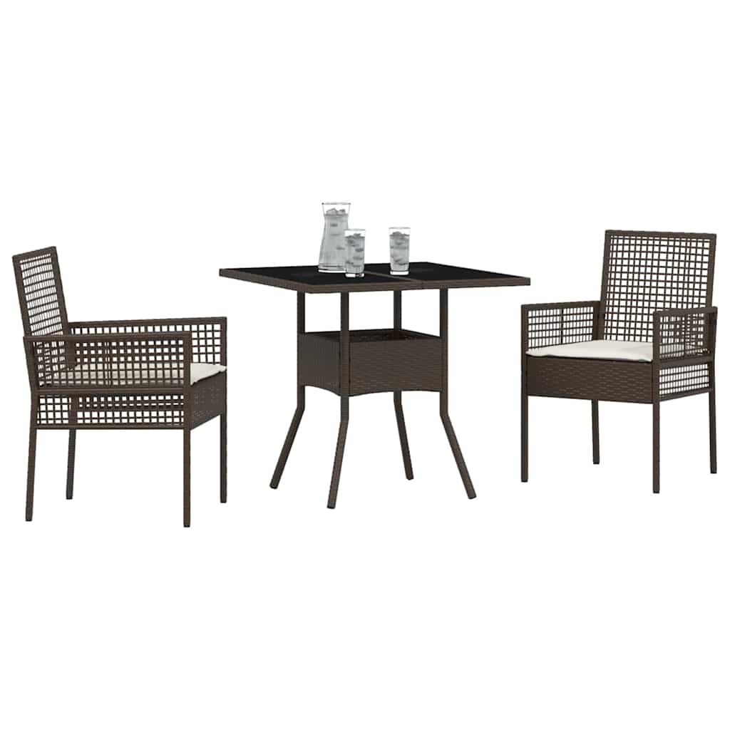 Hage Spisegruppe 3 pcs Brun Poly rattan