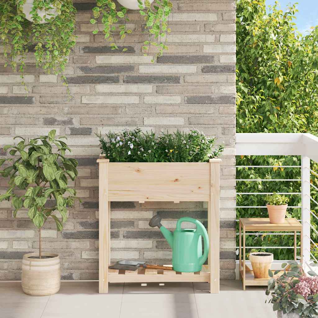 Hageblomsterpotte Beige 71 x 37 x 76.5 cm Solid furu tre