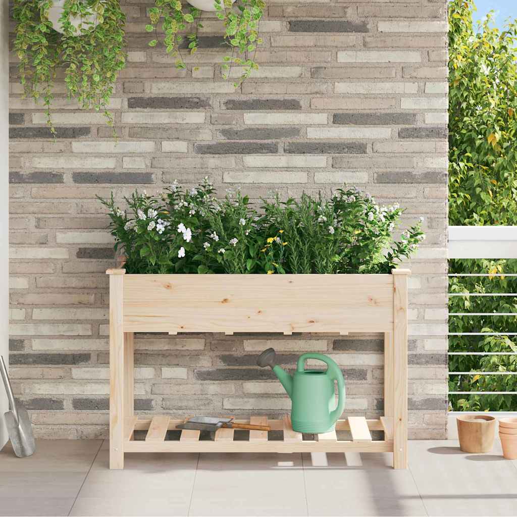 Hageblomsterpotte Beige 115 x 59 x 76.5 cm Solid furu tre