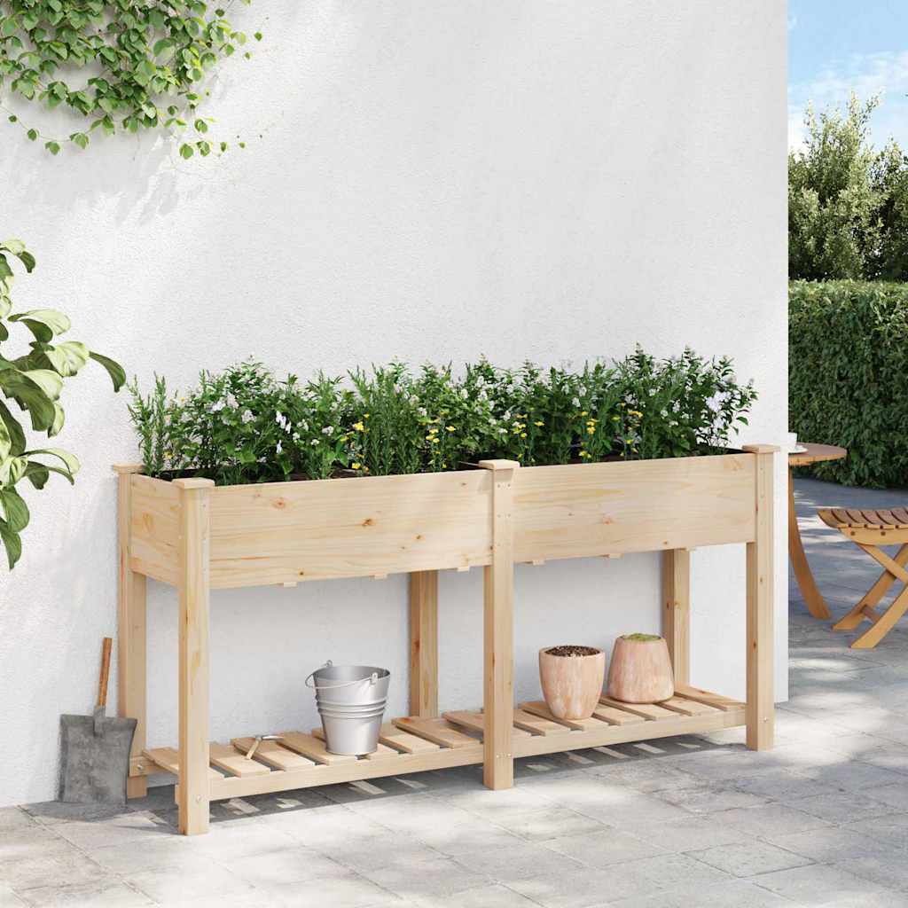 Hageblomsterpotte Beige 161 x 43 x 76.5 cm Solid furu tre