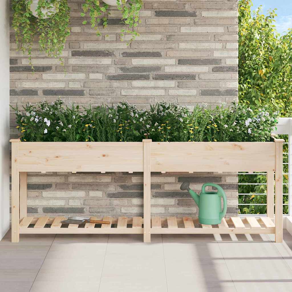 Hageblomsterpotte Beige 203 x 53 x 76.5 cm Solid furu tre