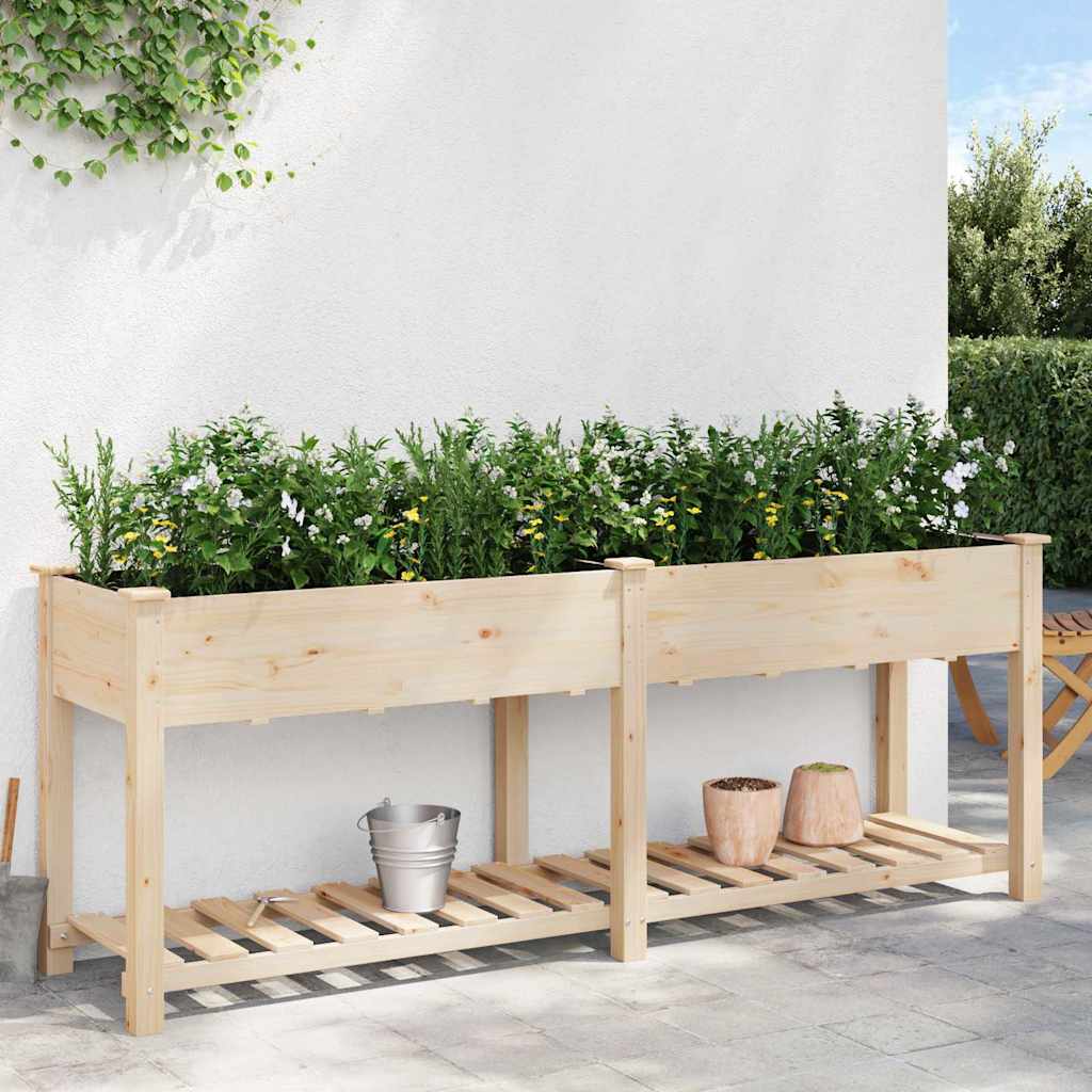 Hageblomsterpotte Beige 203 x 53 x 76.5 cm Solid furu tre
