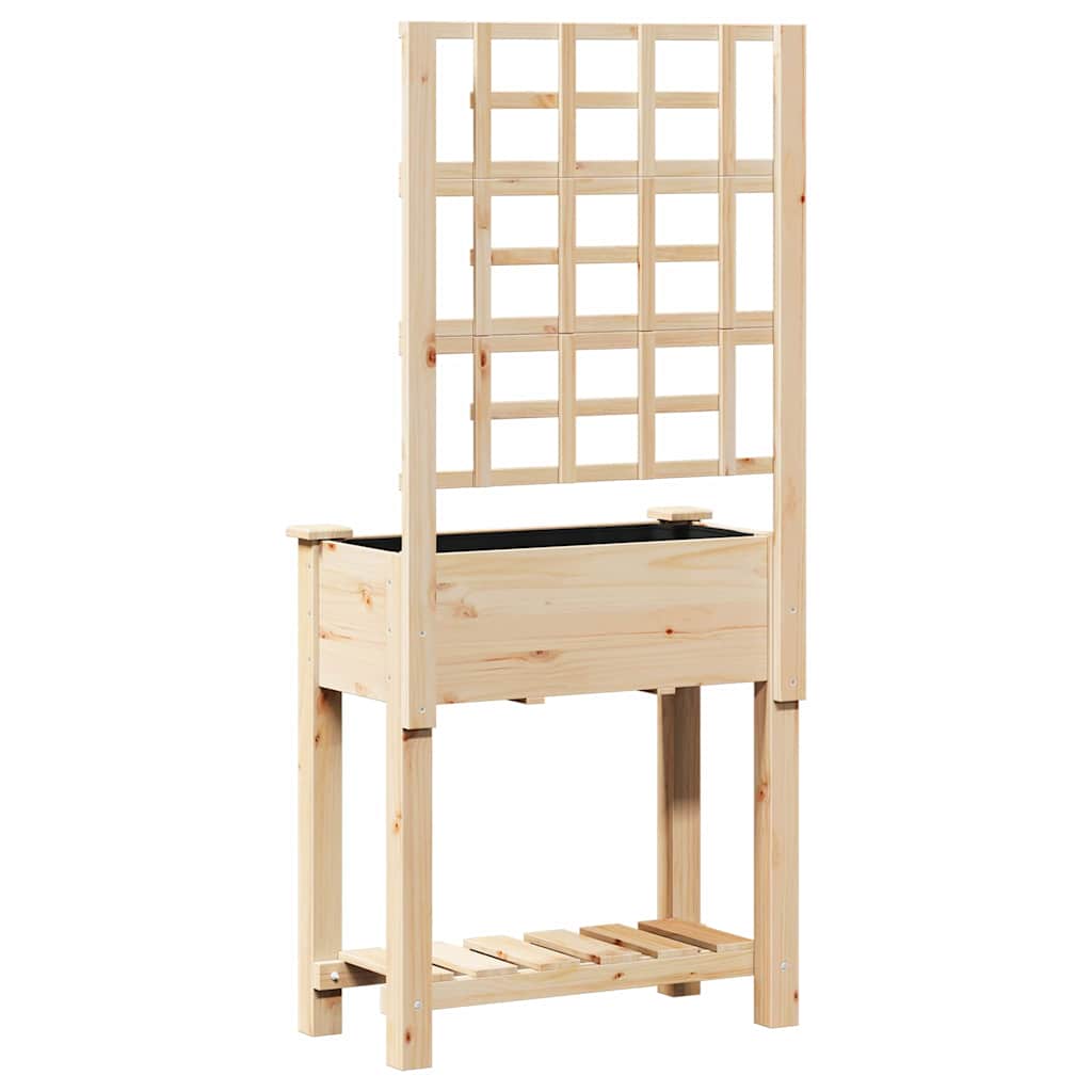 Hageblomsterpotte Beige 71 x 38 x 152 cm Solid furu tre