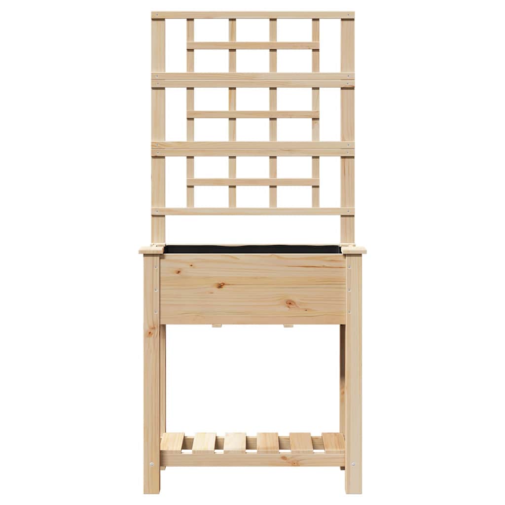Hageblomsterpotte Beige 71 x 38 x 152 cm Solid furu tre
