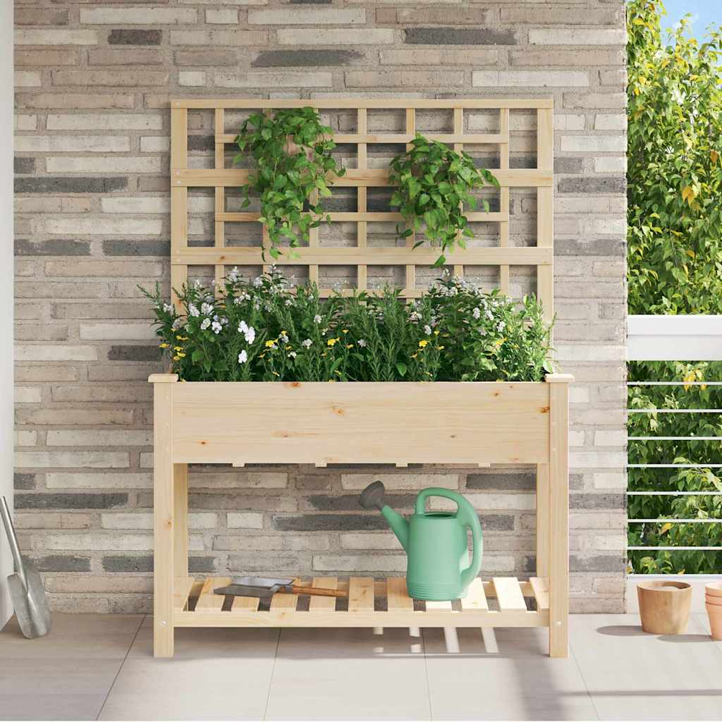Hageblomsterpotte Beige 115 x 60.5 x 153 cm Solid furu tre