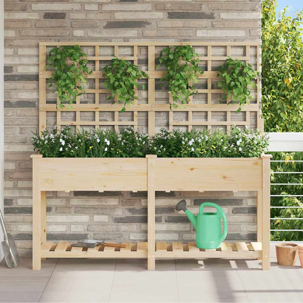Hageblomsterpotte Beige 161 x 46 x 152.5 cm Solid furu tre
