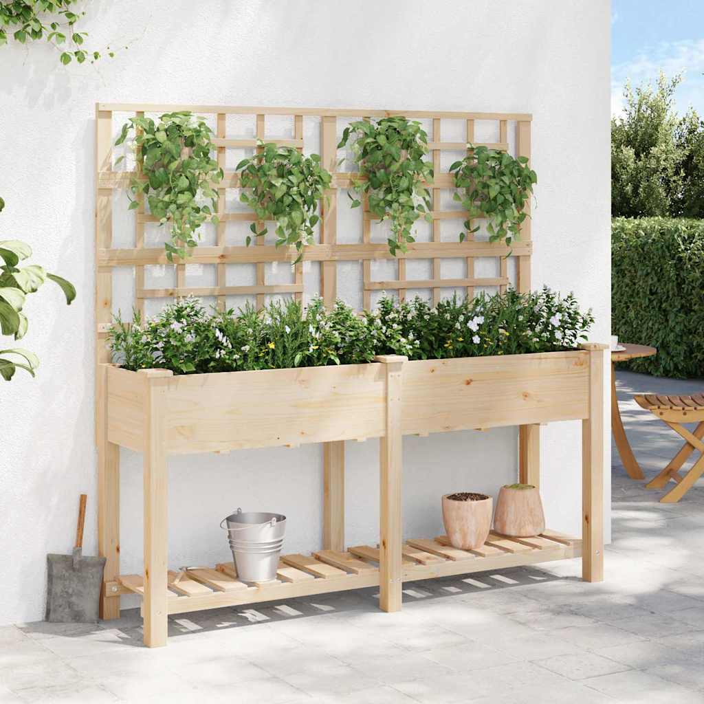 Hageblomsterpotte Beige 161 x 46 x 152.5 cm Solid furu tre
