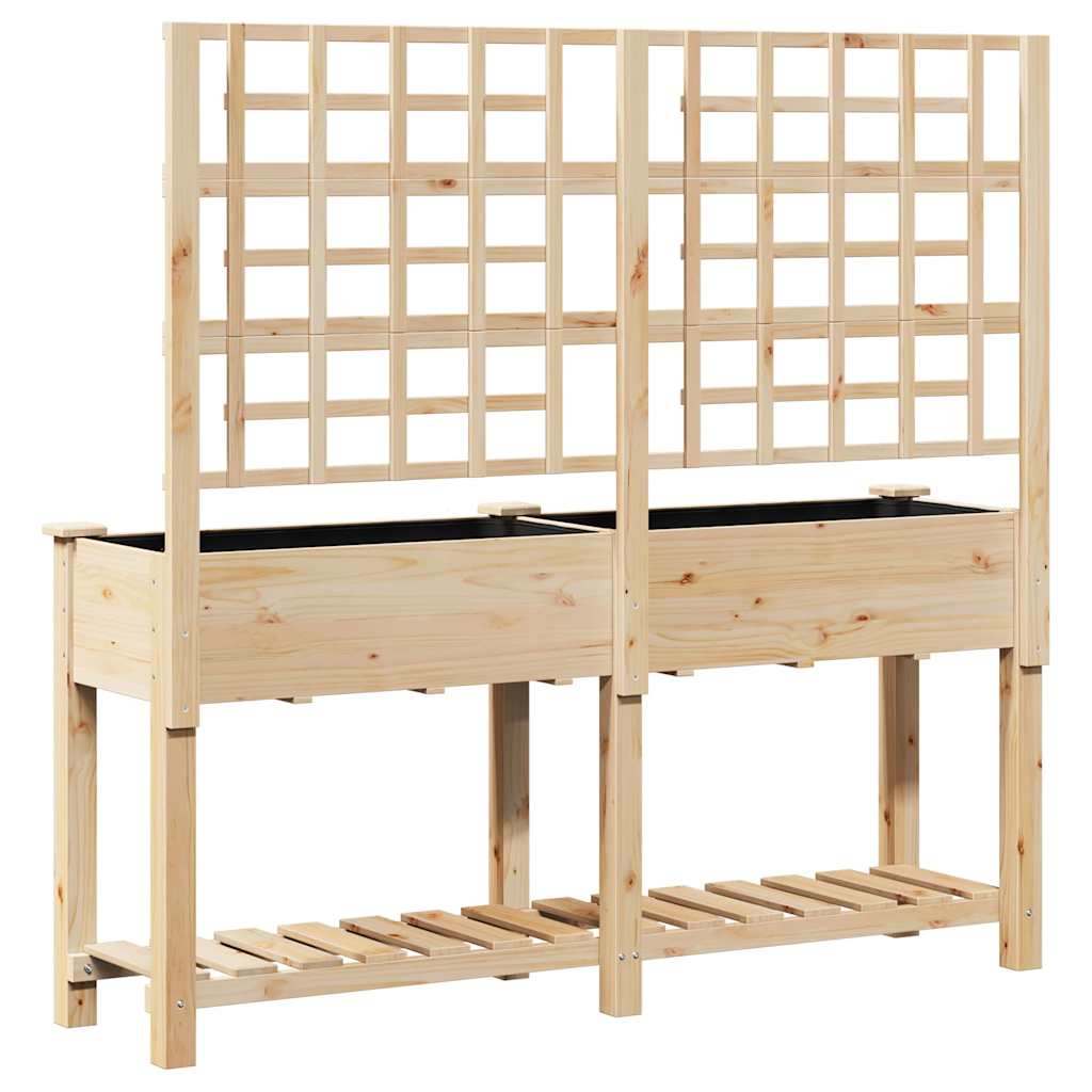 Hageblomsterpotte Beige 161 x 46 x 152.5 cm Solid furu tre