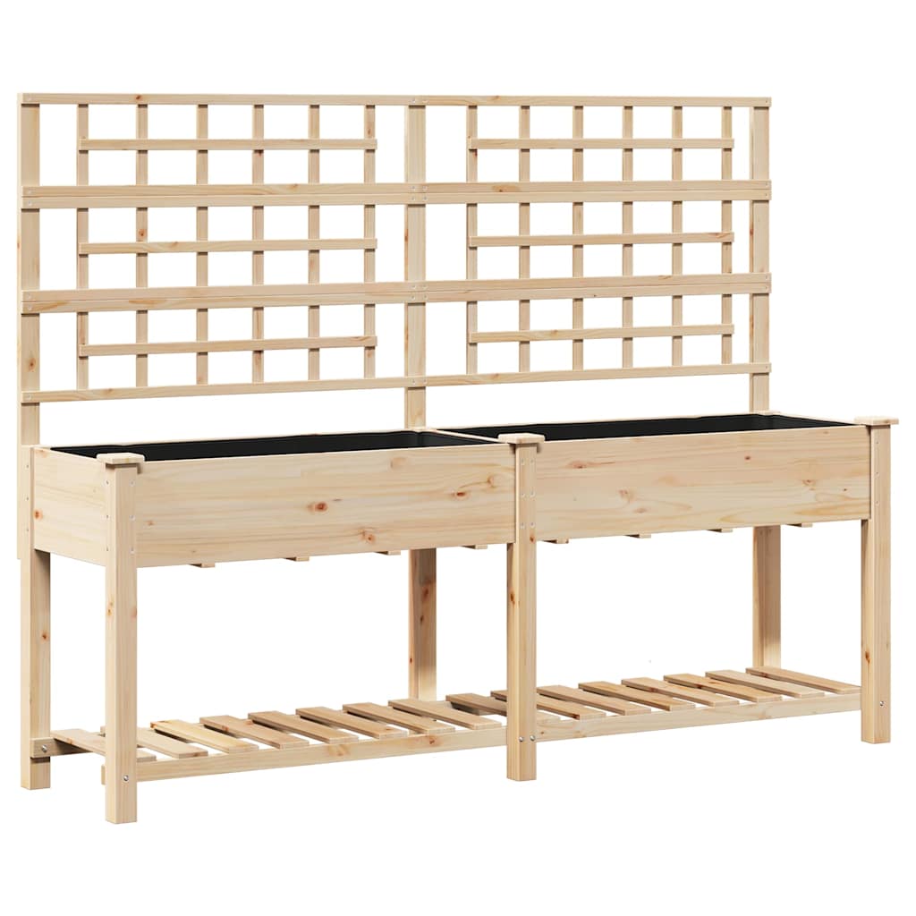 Hageblomsterpotte Beige 203.5 x 54 x 152.5 cm Solid furu tre