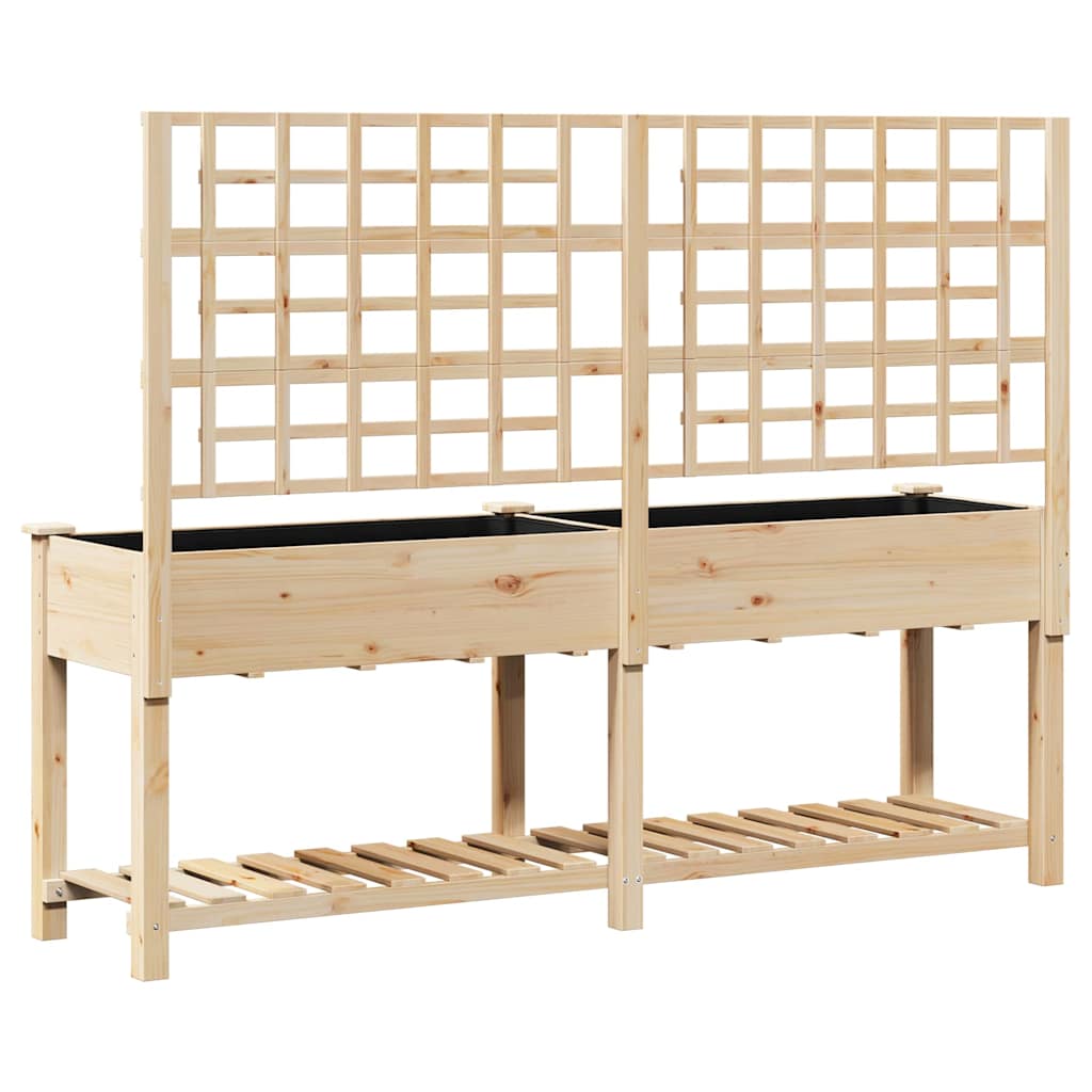 Hageblomsterpotte Beige 203.5 x 54 x 152.5 cm Solid furu tre