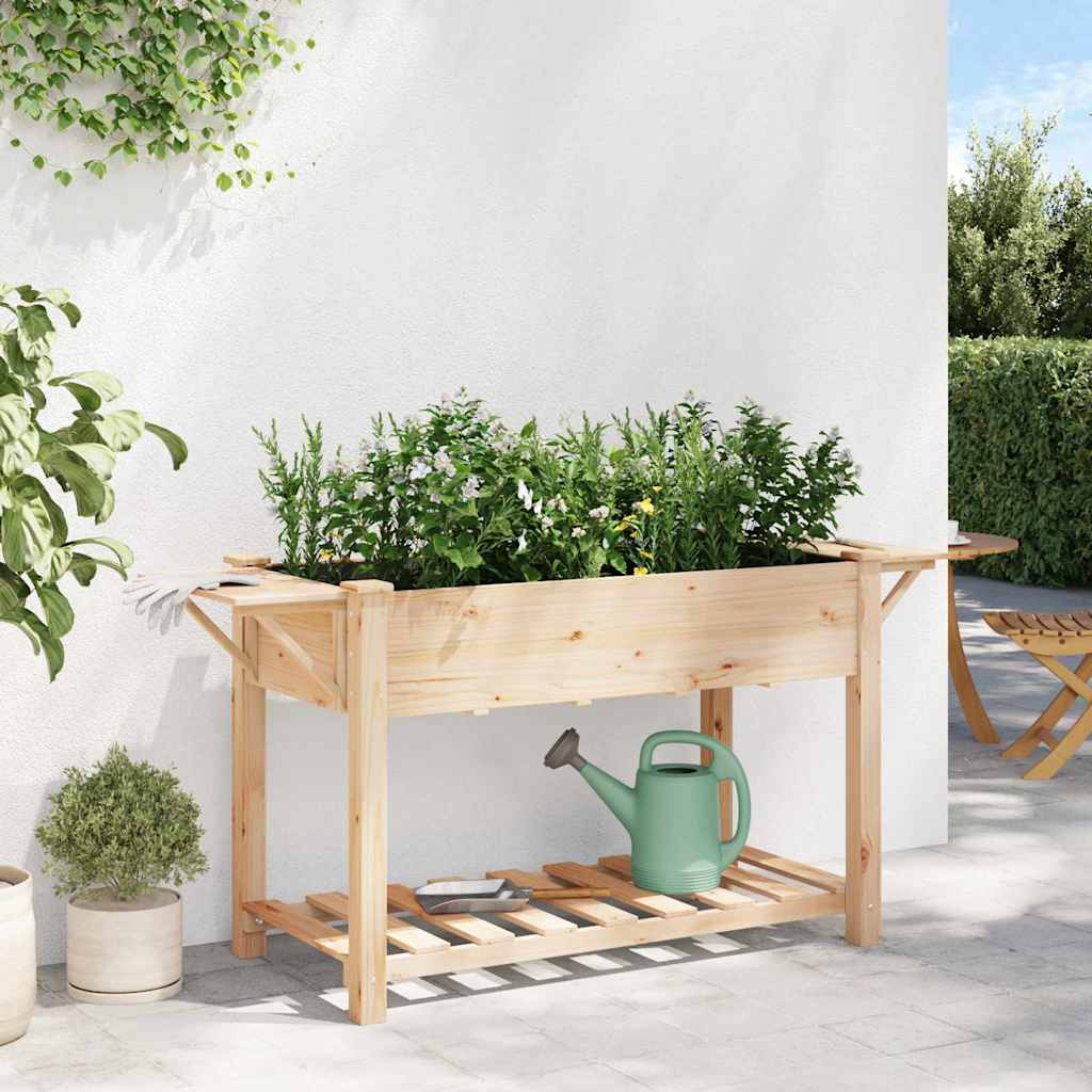 Hageblomsterpotte Beige 155 x 59 x 76.5 cm Solid furu tre