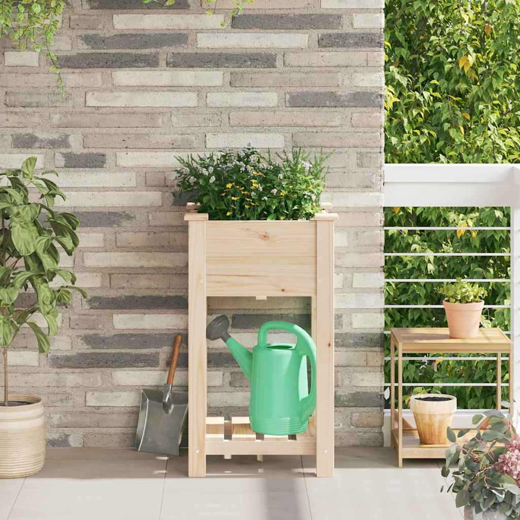 Hageblomsterpotte Beige 45 x 45 x 76.5 cm Solid furu tre