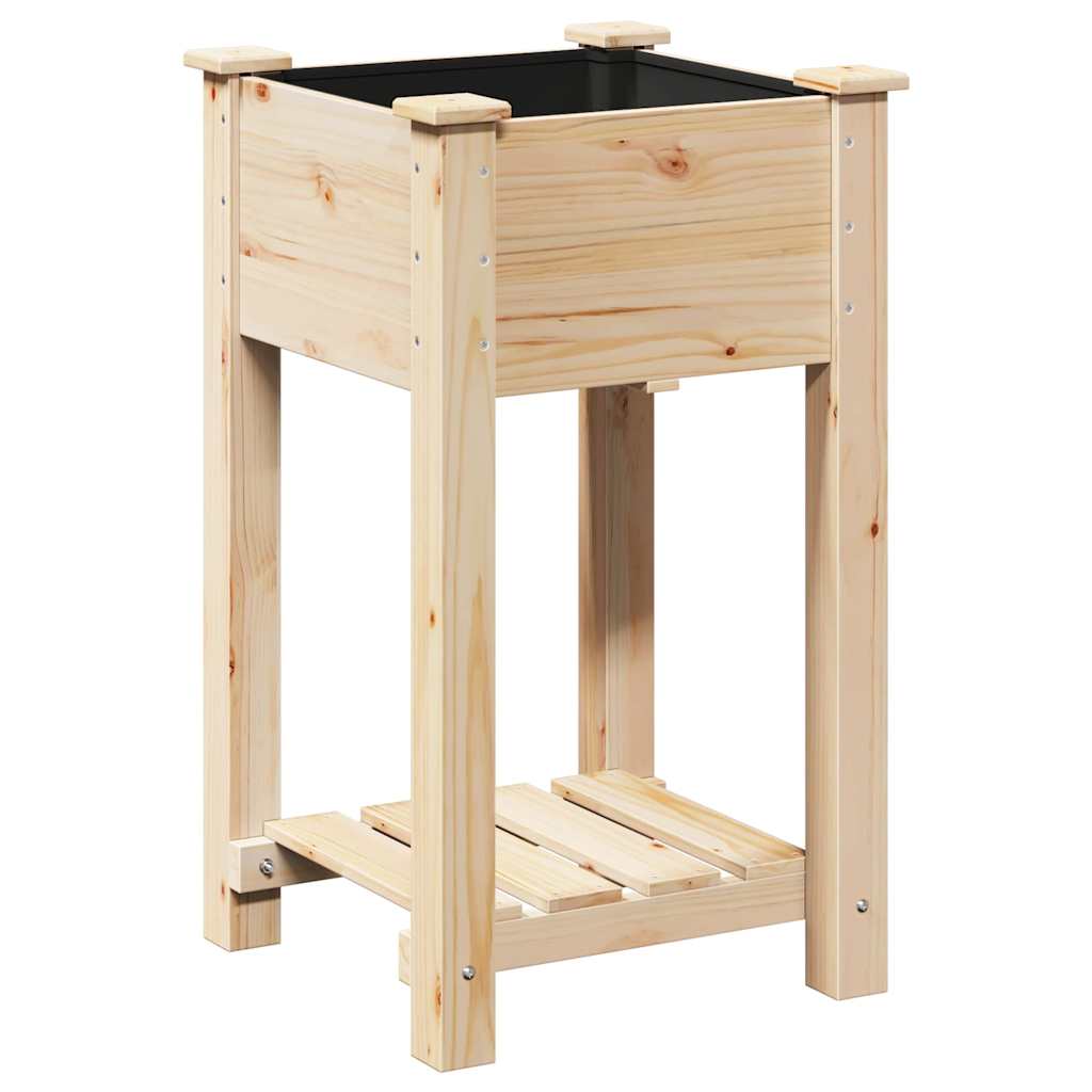 Hageblomsterpotte Beige 45 x 45 x 76.5 cm Solid furu tre