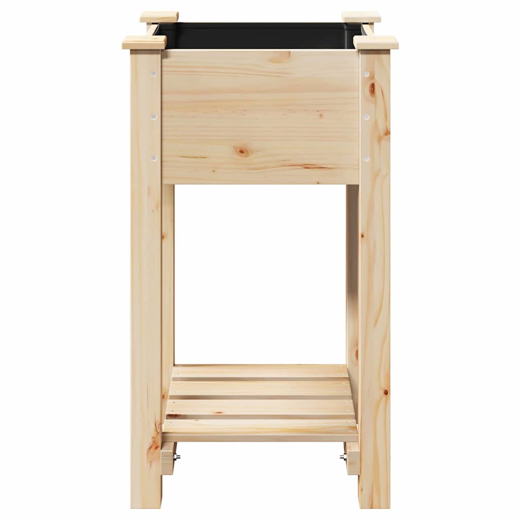 Hageblomsterpotte Beige 45 x 45 x 76.5 cm Solid furu tre