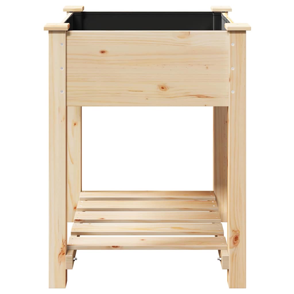 Hageblomsterpotte Beige 60.5 x 60 x 76.5 cm Solid furu tre
