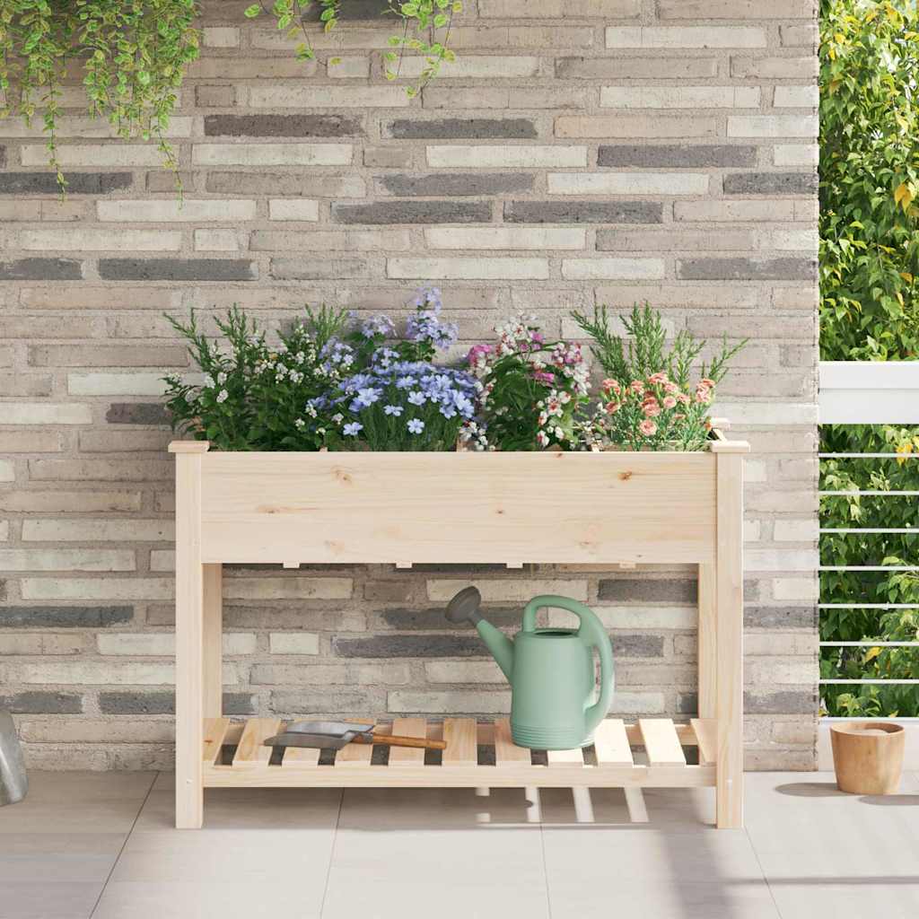 Hageblomsterpotte Beige 115 x 59 x 76.5 cm Solid furu tre