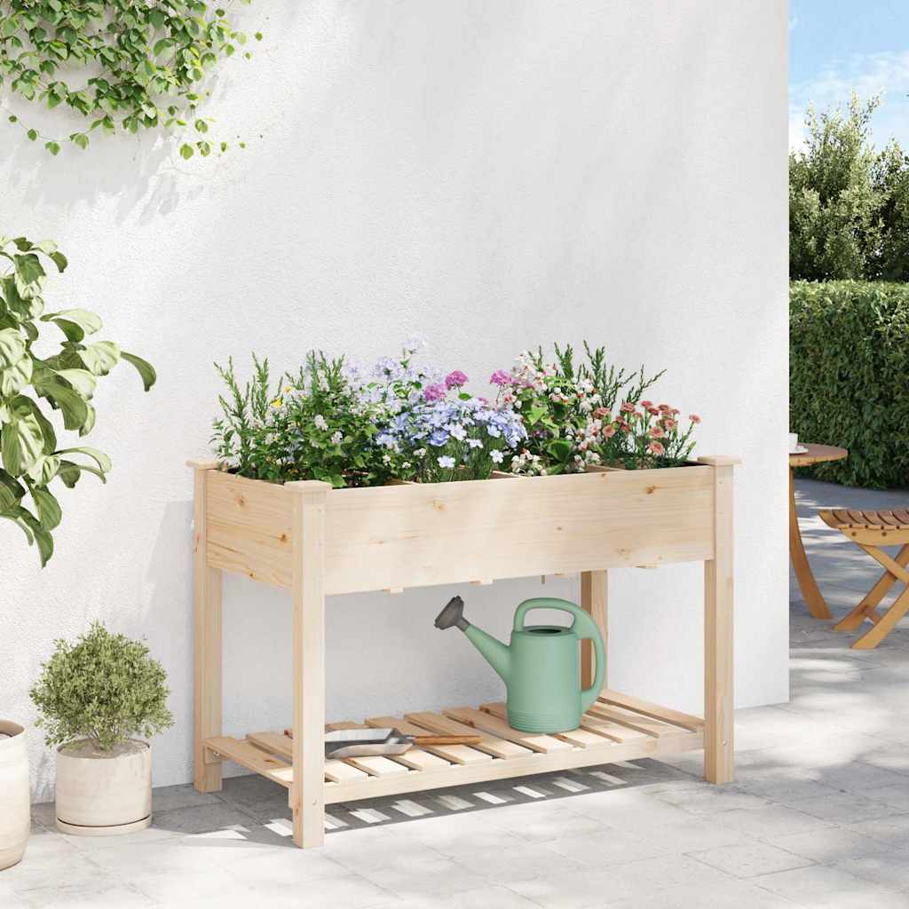 Hageblomsterpotte Beige 115 x 59 x 76.5 cm Solid furu tre