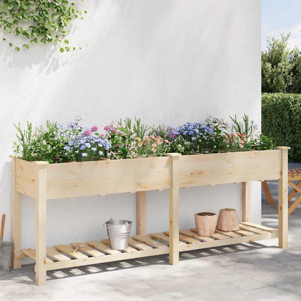 Hageblomsterpotte Beige 203.5 x 53 x 76.5 cm Solid furu tre