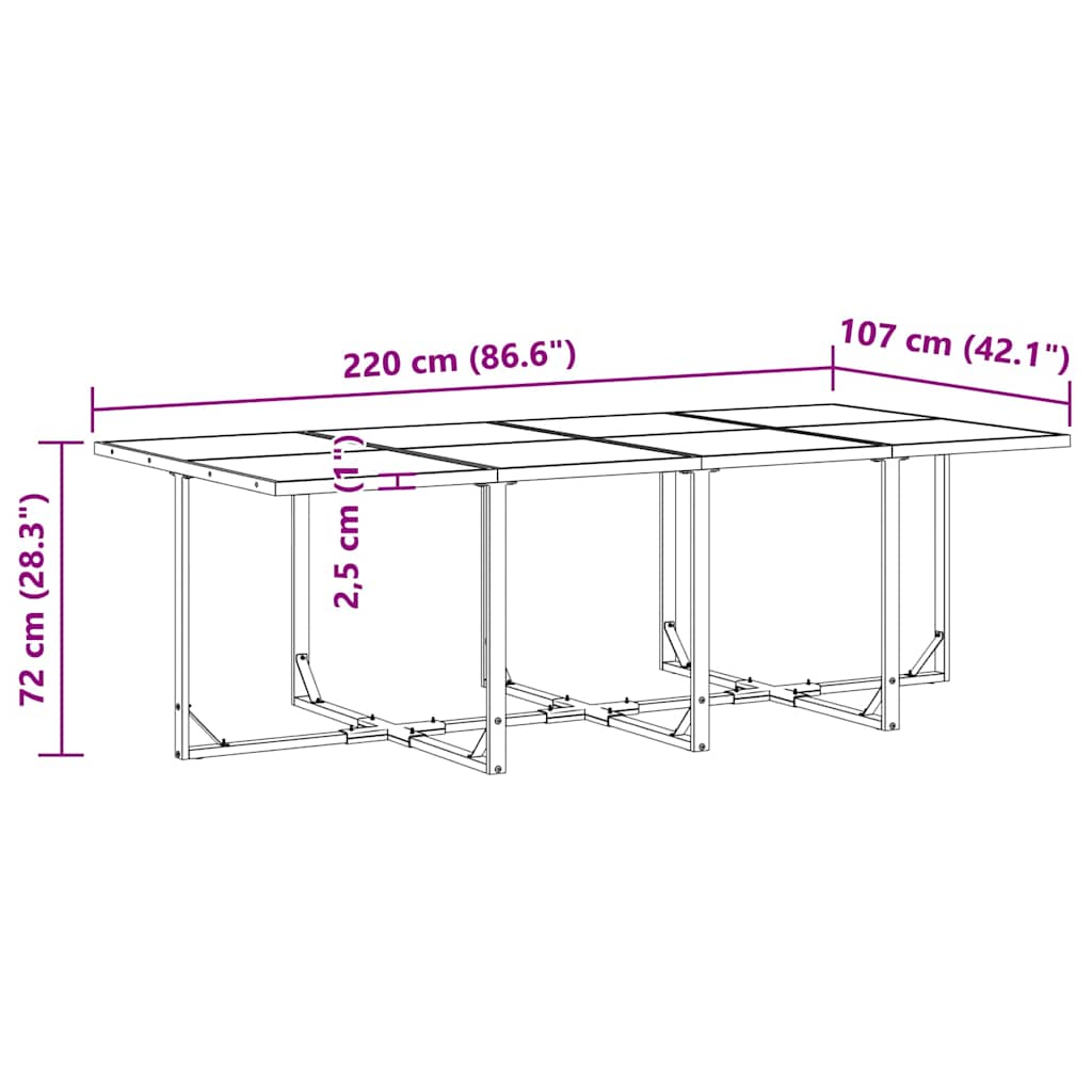 16-delt hagespisemøbelsett med puter i stål og tekstilene
