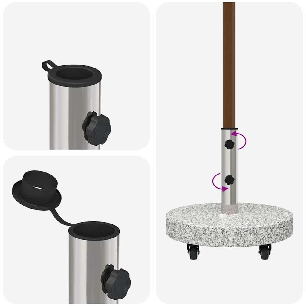 Parasollfot Grå 45 x 45 x 45 cm Granitt