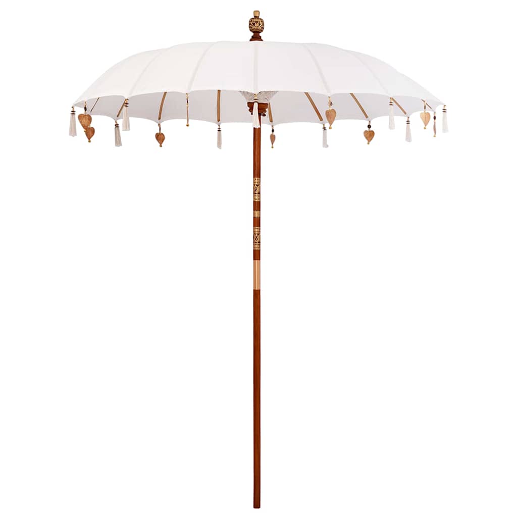 Parasoll Krem x 250 cm Bomull og solid tre