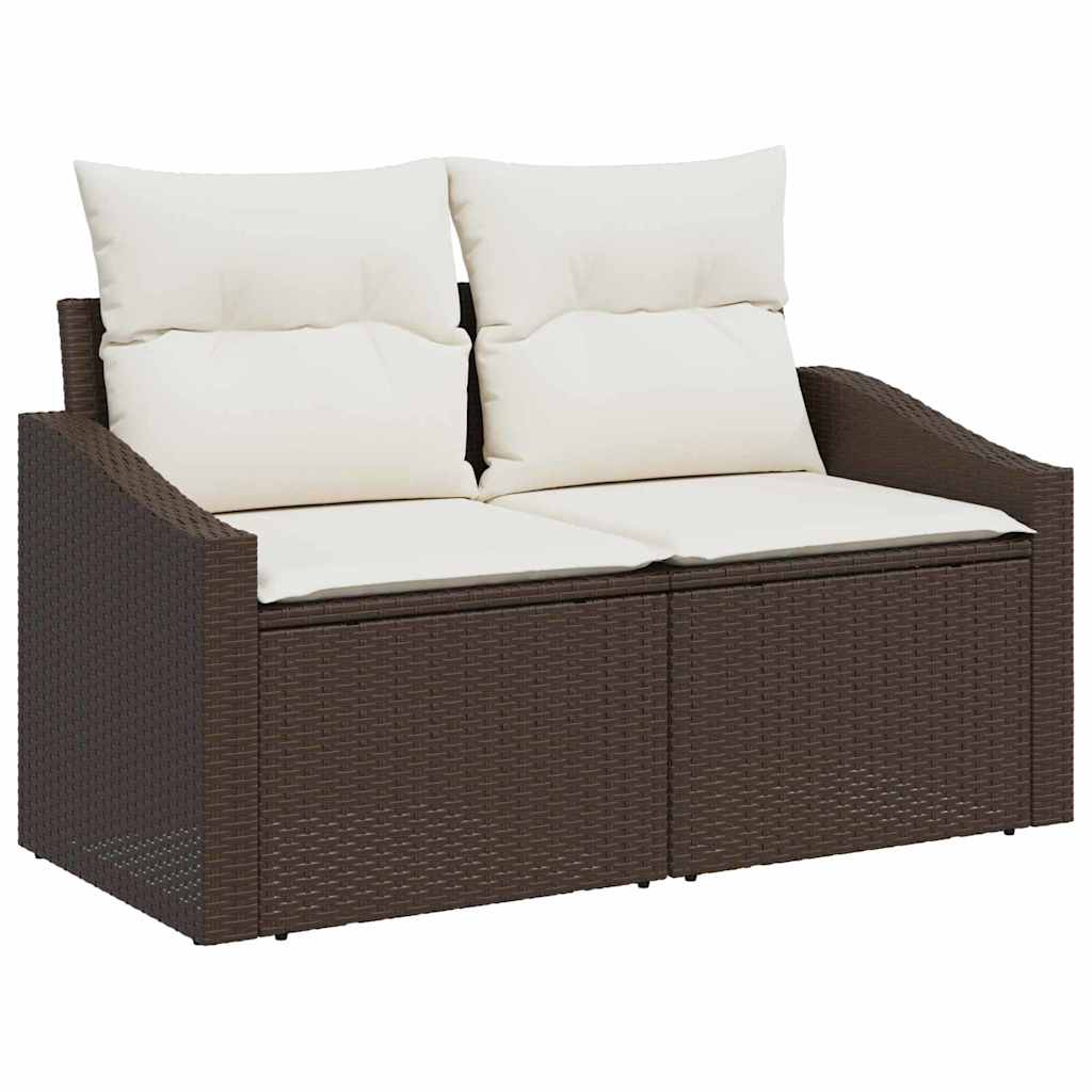 2-seters hagesofa med puter Brun Polyrotting