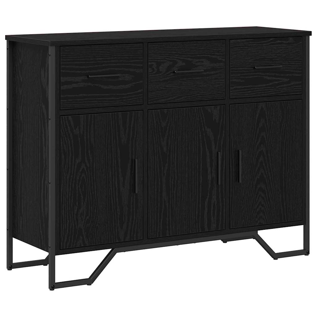 bordskuff svart eik 97x32,5x74,5 cm konstruert tre