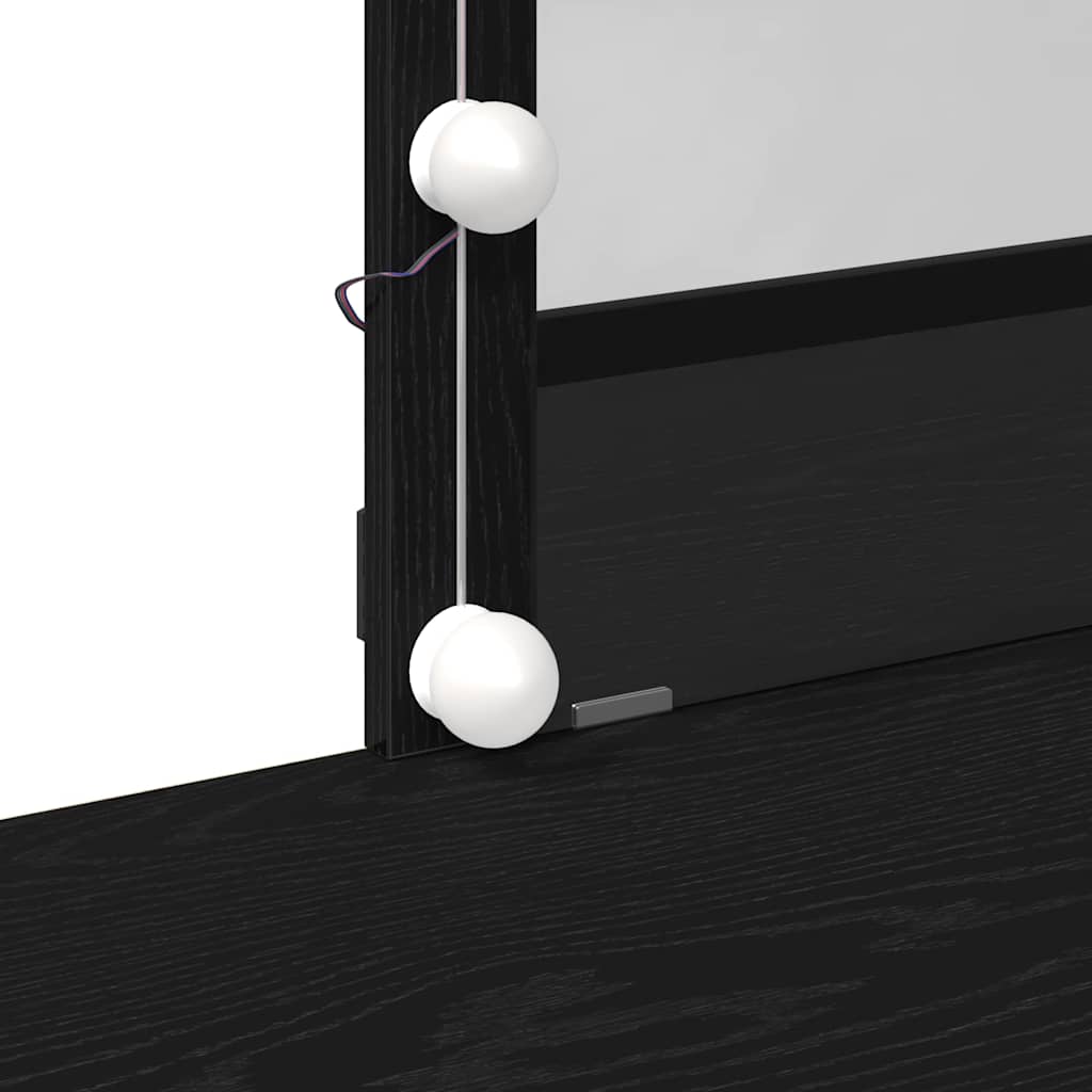 Sminkebord med skuff Svart eik 100 x 40 x 130 cm Konstruert tre