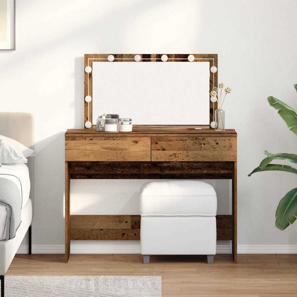 Sminkebord med skuff Gamle tre 100 x 40 x 120 cm Konstruert tre