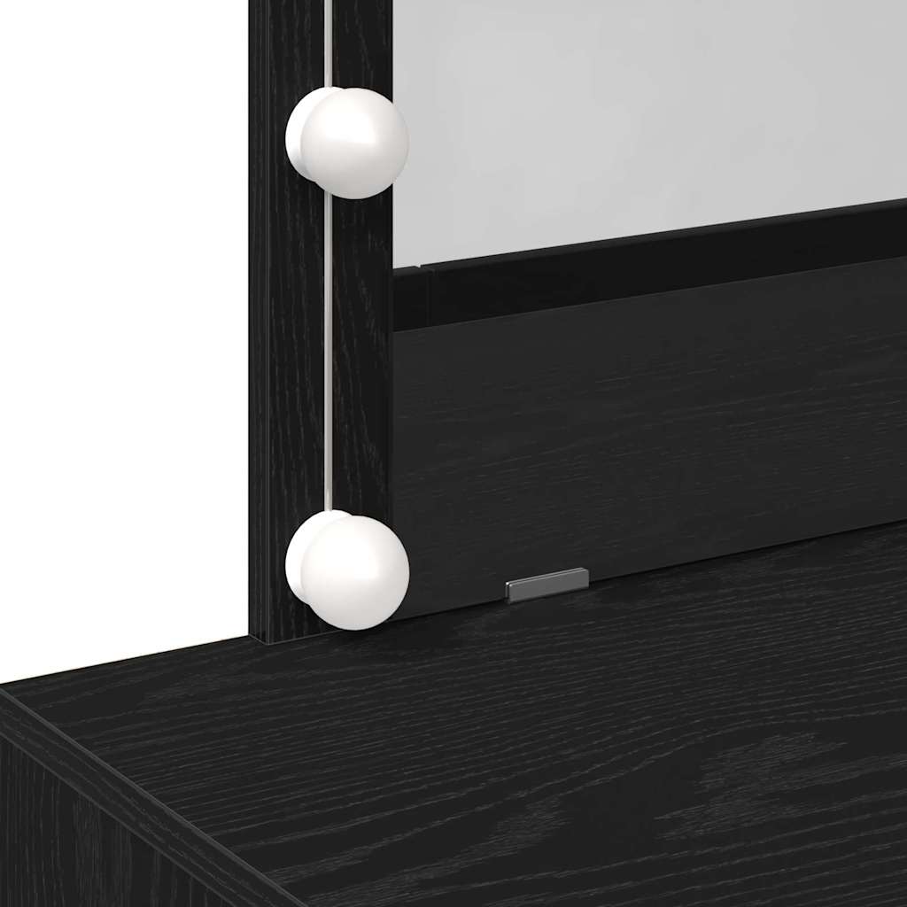 Sminkebord med skuff Svart eik 100 x 40 x 120 cm Konstruert tre