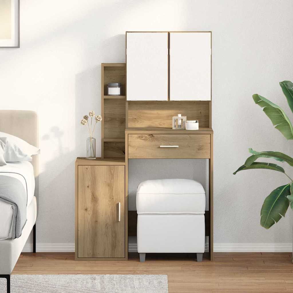 Sminkebord med dør artisan eik 80 x 35 x 132 cm Konstruert tre