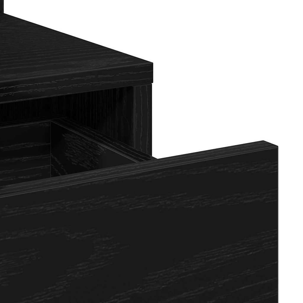 Sminkebord med skuff Svart eik 80 x 35 x 132 cm Konstruert tre