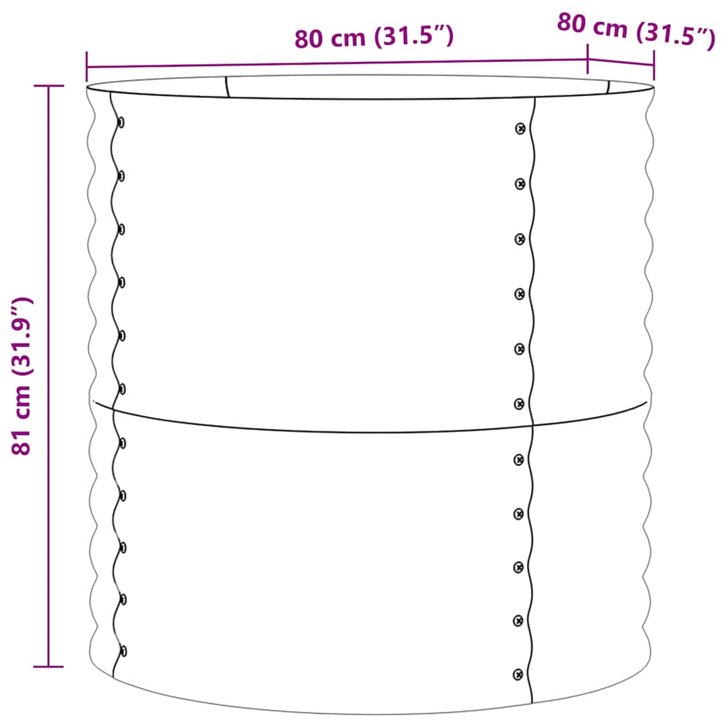 Høybed grønn 80 x 80 x 81 cm Stål