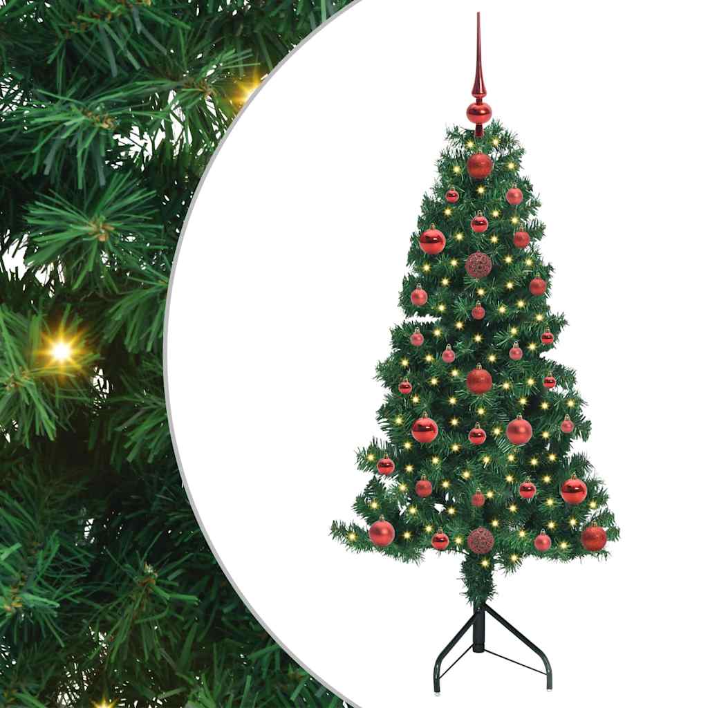 Hjørne Kunstig Jul Tre med 150 LED grønn 120 cm PVC og metall