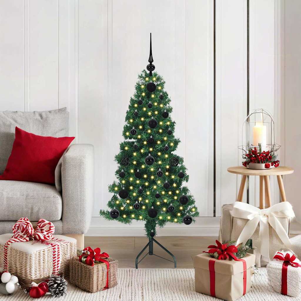 Hjørne Kunstig Jul Tre med 150 LED grønn 120 cm PVC og metall