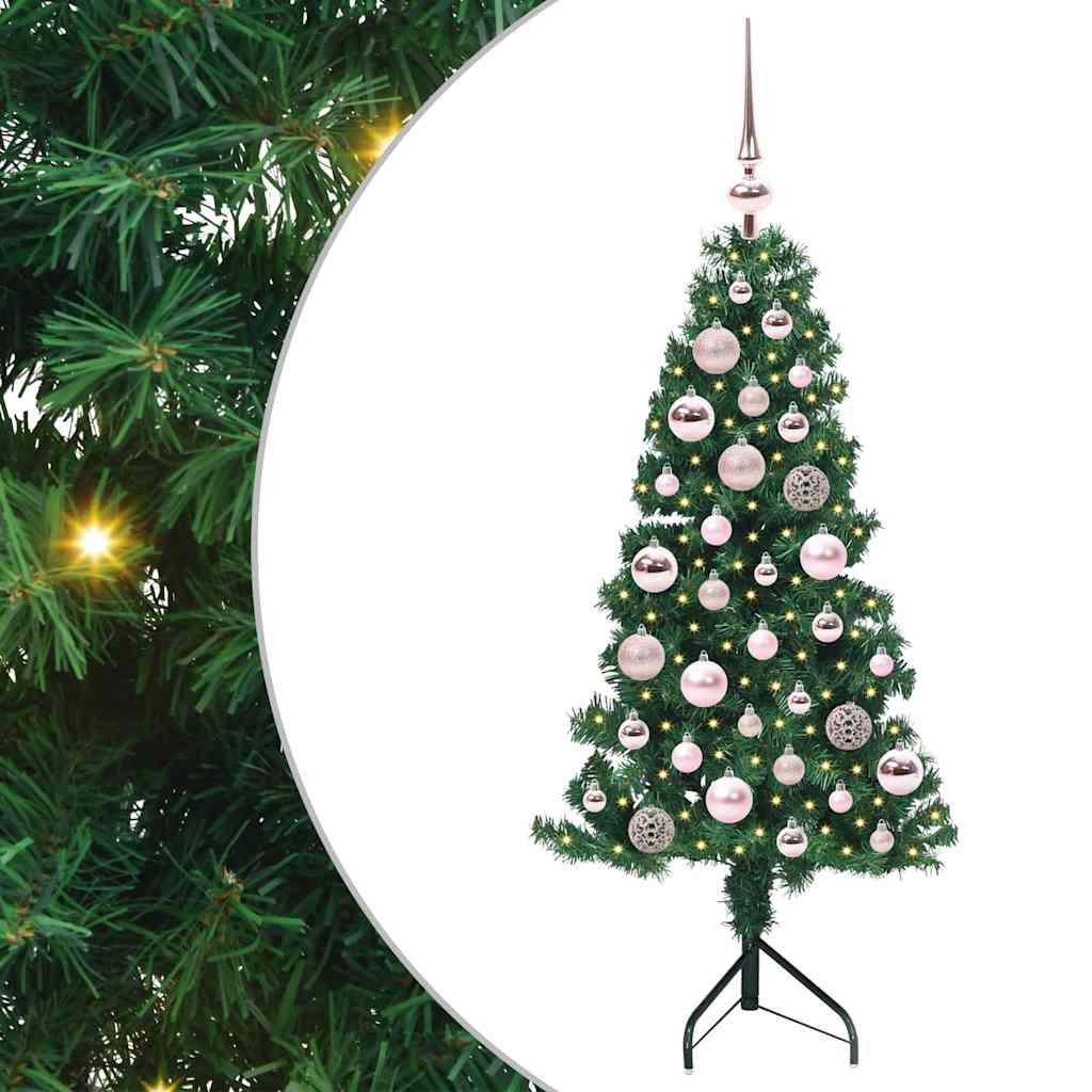 Hjørne Kunstig Jul Tre med 150 LED grønn 120 cm PVC og metall