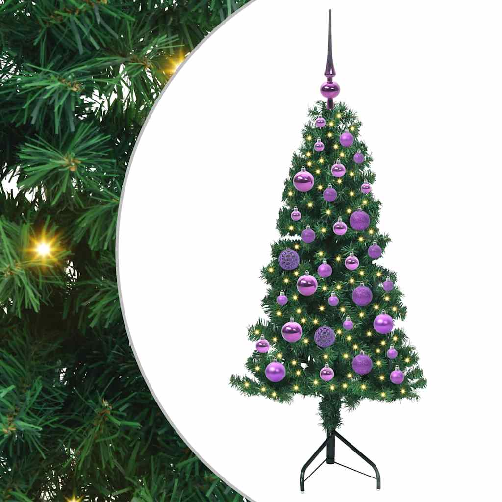 Hjørne Kunstig Jul Tre med 150 LED grønn 120 cm PVC og metall