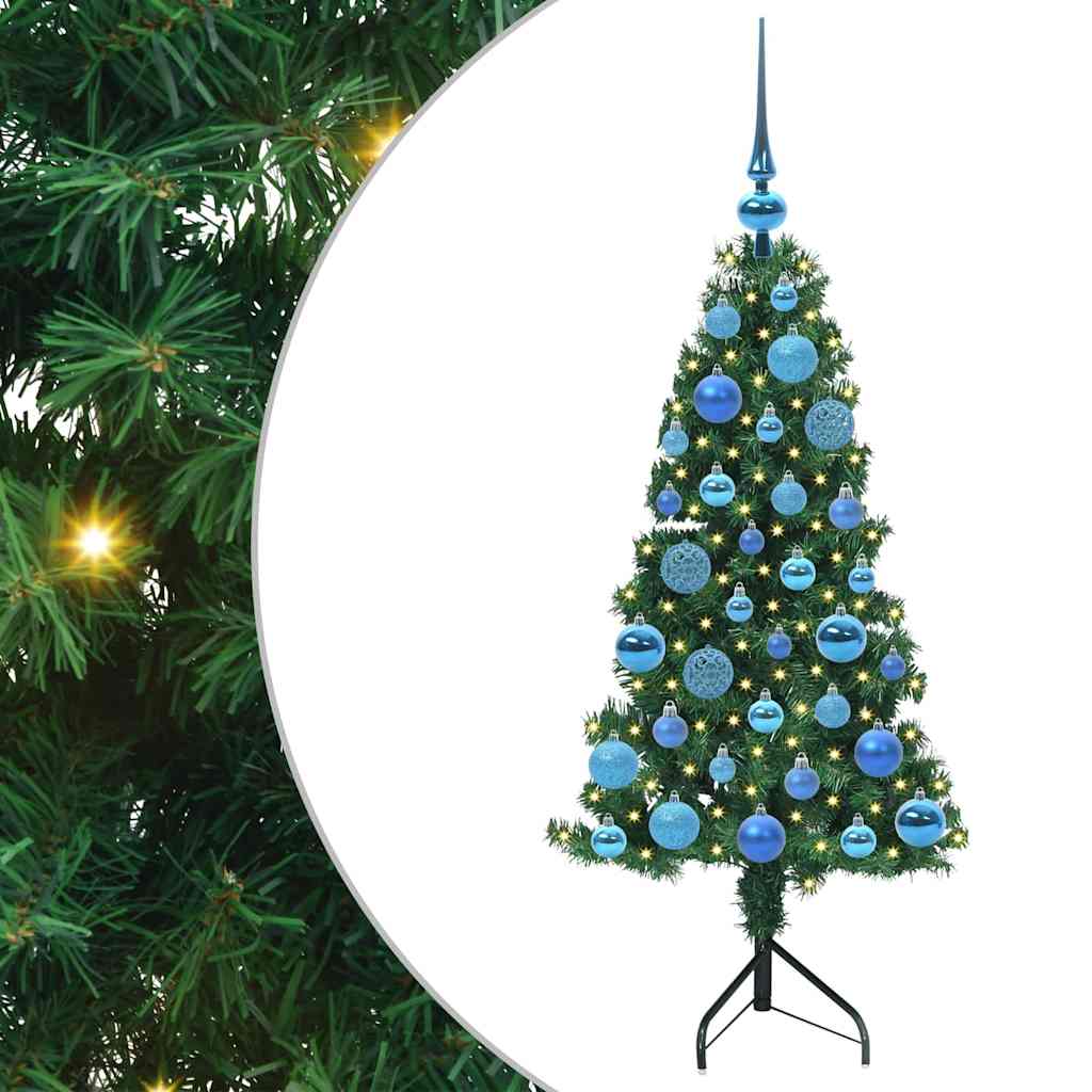 Hjørne Kunstig Jul Tre med 150 LED grønn 120 cm PVC og metall