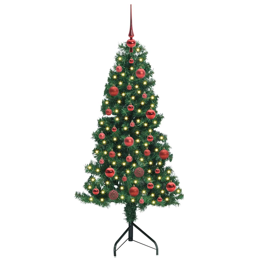 Hjørne Kunstig Jul Tre med 150 LED grønn 150 cm PVC og metall