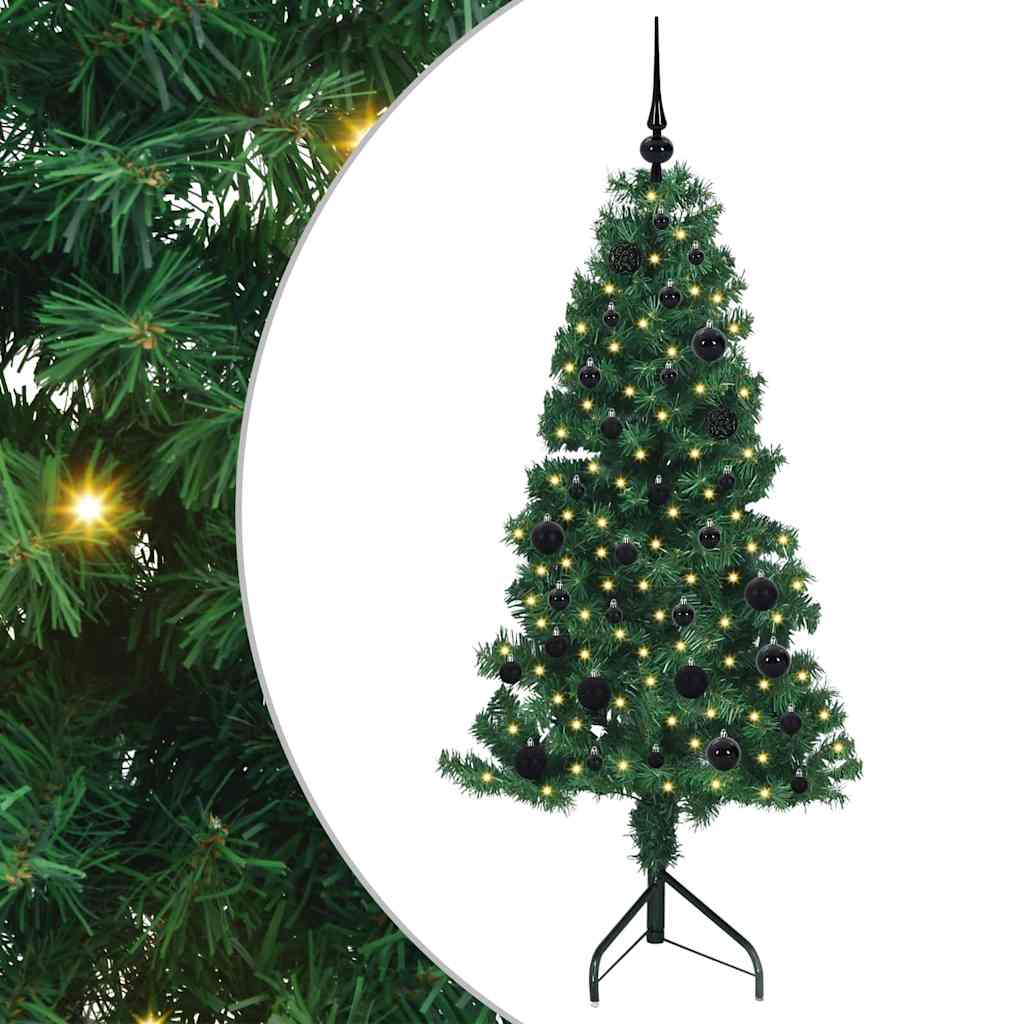 Hjørne Kunstig Jul Tre med 150 LED grønn 150 cm PVC og metall