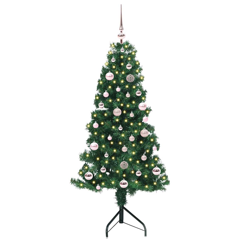 Hjørne Kunstig Jul Tre med 150 LED grønn 150 cm PVC og metall