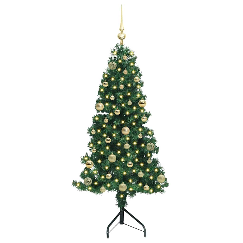 Hjørne Kunstig Jul Tre med 150 LED grønn 150 cm PVC og metall