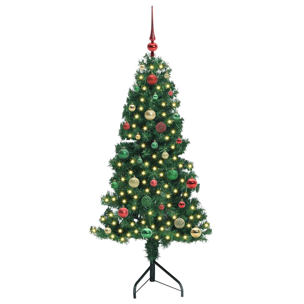 Hjørne Kunstig Jul Tre med 150 LED grønn 150 cm PVC og metall