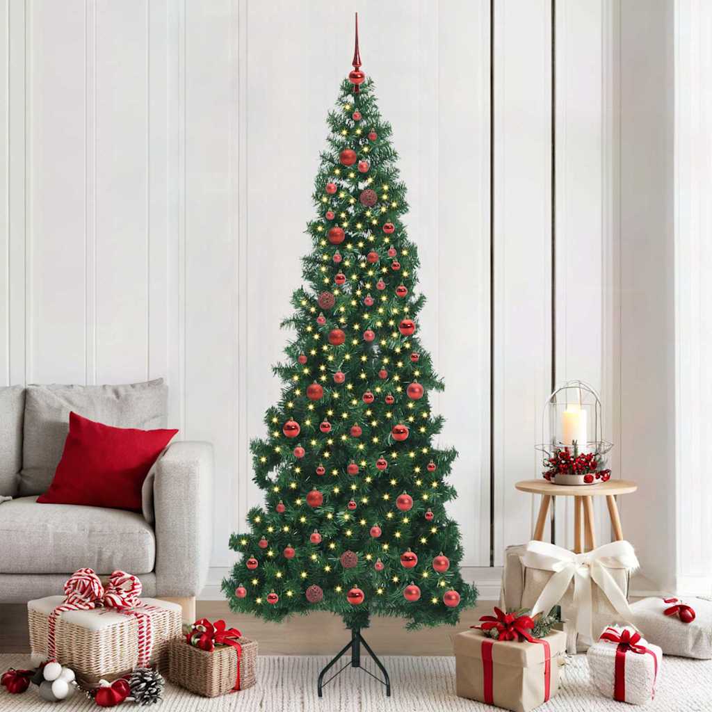 Hjørne Kunstig Jul Tre med 300 LED grønn 210 cm PVC og metall