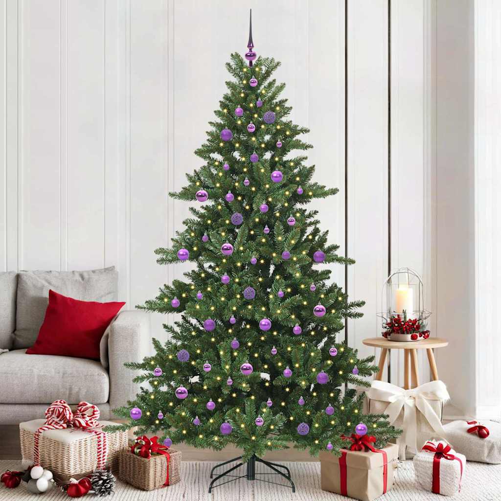 Kunstig sammensatt juletre with LEDs med stativ 210cm PVC