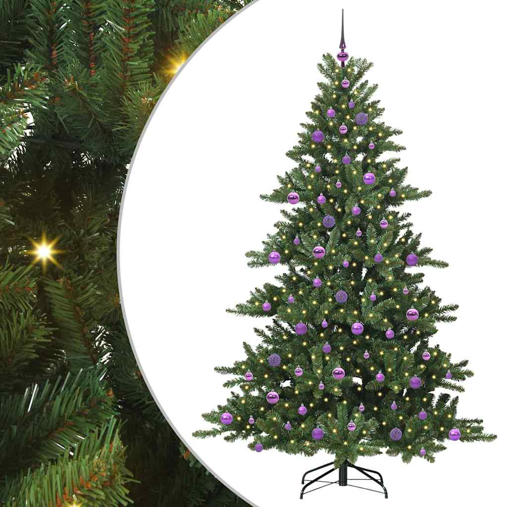 Kunstig sammensatt juletre with LEDs med stativ 210cm PVC