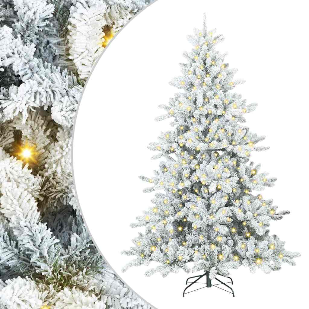 Kunstig sammensatt juletre med 300 LED-er Hvit 210 cm PVC