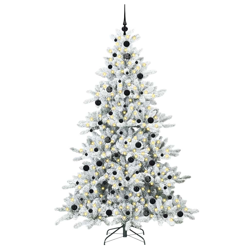 Kunstig sammensatt juletre med 300 LED-er Hvit 210 cm PVC